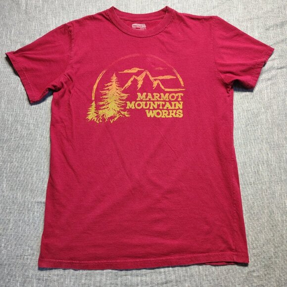 Marmot Other - Marmot Mountain Works T-Shirt Size Medium Red Short Sleeve Retro Graphic Organic